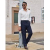 image:imageCOOFANDY Mens Dress Pants Regular Fit Flat Front Pant Expandable Waist Casual SlacksNavy Blue