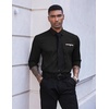 image:imageCOOFANDY Mens Dress Shirt Long Sleeve Casual Button Down Paisley Shirts Party Wedding Dress ShirtBlack