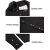 image:imageCOOFANDY Mens Dress Shirt Long Sleeve Casual Button Down Paisley Shirts Party Wedding Dress ShirtBlack