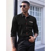 image:imageCOOFANDY Mens Dress Shirt Long Sleeve Casual Button Down Paisley Shirts Party Wedding Dress ShirtBlack