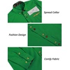image:imageCOOFANDY Mens Dress Shirt Long Sleeve Casual Button Down Paisley Shirts Party Wedding Dress ShirtGreen