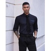 image:imageCOOFANDY Mens Dress Shirt Long Sleeve Casual Button Down Paisley Shirts Party Wedding Dress ShirtNavy