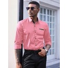 image:imageCOOFANDY Mens Dress Shirt Long Sleeve Casual Button Down Paisley Shirts Party Wedding Dress ShirtPink
