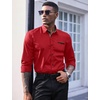 image:imageCOOFANDY Mens Dress Shirt Long Sleeve Casual Button Down Paisley Shirts Party Wedding Dress ShirtRed