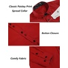 image:imageCOOFANDY Mens Dress Shirt Long Sleeve Casual Button Down Paisley Shirts Party Wedding Dress ShirtRed