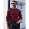image:imageCOOFANDY Mens Dress Shirt Long Sleeve Casual Button Down Paisley Shirts Party Wedding Dress ShirtWine Red