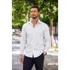 image:imageCOOFANDY Mens Dress Shirt Long Sleeve Untucked Button Down Shirts for Wedding White
