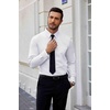 image:imageCOOFANDY Mens Dress Shirt Long Sleeve Untucked Button Down Shirts for Wedding White