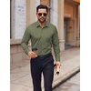 image:imageCOOFANDY Mens Dress Shirts Wrinkle Free Long Sleeve Button Down Shirts Formal Business ShirtArmy Green