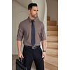 image:imageCOOFANDY Mens Dress Shirts Wrinkle Free Long Sleeve Button Down Shirts Formal Business ShirtBrown