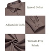 image:imageCOOFANDY Mens Dress Shirts Wrinkle Free Long Sleeve Button Down Shirts Formal Business ShirtBrown