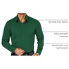 image:imageCOOFANDY Mens Dress Shirts Wrinkle Free Long Sleeve Button Down Shirts Formal Business ShirtDark Green