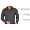 image:imageCOOFANDY Mens Dress Shirts Wrinkle Free Long Sleeve Button Down Shirts Formal Business ShirtDark Grey