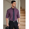 image:imageCOOFANDY Mens Dress Shirts Wrinkle Free Long Sleeve Button Down Shirts Formal Business ShirtDeep Purple