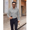 image:imageCOOFANDY Mens Dress Shirts Wrinkle Free Long Sleeve Button Down Shirts Formal Business ShirtLight Grey