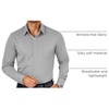 image:imageCOOFANDY Mens Dress Shirts Wrinkle Free Long Sleeve Button Down Shirts Formal Business ShirtLight Grey