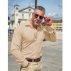 image:imageCOOFANDY Mens Dress Shirts Wrinkle Free Long Sleeve Button Down Shirts Formal Business ShirtLight Khaki