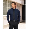 image:imageCOOFANDY Mens Dress Shirts Wrinkle Free Long Sleeve Button Down Shirts Formal Business ShirtNavy Blue