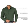 image:imageCOOFANDY Mens Dress Shirts Wrinkle Free Long Sleeve Button Down Shirts Formal Business ShirtOlive Green