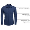 image:imageCOOFANDY Mens Dress Shirts Wrinkle Free Long Sleeve Button Down Shirts Formal Business ShirtWhite Patterned Blue