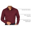 image:imageCOOFANDY Mens Dress Shirts Wrinkle Free Long Sleeve Button Down Shirts Formal Business ShirtWine Red