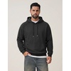 image:imageCOOFANDY Mens Fleece Hoodie Long Sleeve Hooded Sweatshirt Casual Basic Essential Drawstring Pullover Hoodie With PocketDark Gray