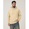 image:imageCOOFANDY Mens Fleece Hoodie Long Sleeve Hooded Sweatshirt Casual Basic Essential Drawstring Pullover Hoodie With PocketKhaki