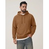 image:imageCOOFANDY Mens Fleece Hoodie Long Sleeve Hooded Sweatshirt Casual Basic Essential Drawstring Pullover Hoodie With PocketLight Brown