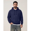 image:imageCOOFANDY Mens Fleece Hoodie Long Sleeve Hooded Sweatshirt Casual Basic Essential Drawstring Pullover Hoodie With PocketNavy Blue