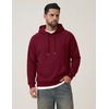 image:imageCOOFANDY Mens Fleece Hoodie Long Sleeve Hooded Sweatshirt Casual Basic Essential Drawstring Pullover Hoodie With PocketWine Red