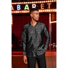 image:imageCOOFANDY Mens Floral Dress Shirt Long Sleeve Slim Fit Wedding Cocktail Shirts for Men Black 3XLarge