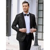 image:imageCOOFANDY Mens Floral Tuxedo Jacket Jacquard Suit Jacket Slim Fit Blazer for Wedding Prom DinnerBlack