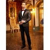 image:imageCOOFANDY Mens Floral Tuxedo Jacket Jacquard Suit Jacket Slim Fit Blazer for Wedding Prom DinnerGolden