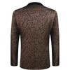 image:imageCOOFANDY Mens Floral Tuxedo Jacket Jacquard Suit Jacket Slim Fit Blazer for Wedding Prom DinnerGolden
