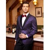 image:imageCOOFANDY Mens Floral Tuxedo Jacket Jacquard Suit Jacket Slim Fit Blazer for Wedding Prom DinnerPurple