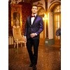 image:imageCOOFANDY Mens Floral Tuxedo Jacket Jacquard Suit Jacket Slim Fit Blazer for Wedding Prom DinnerPurple