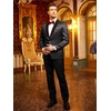 image:imageCOOFANDY Mens Floral Tuxedo Jacket Jacquard Suit Jacket Slim Fit Blazer for Wedding Prom DinnerSilver