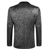image:imageCOOFANDY Mens Floral Tuxedo Jacket Jacquard Suit Jacket Slim Fit Blazer for Wedding Prom DinnerSilver