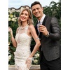 image:imageCOOFANDY Mens Floral Tuxedo Jacket Jacquard Suit Jacket Slim Fit Blazer for Wedding Prom DinnerSilver