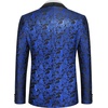 image:imageCOOFANDY Mens Floral Tuxedo Jacket Jacquard Suit Jacket Slim Fit Blazer for Wedding Prom DinnerType02blue