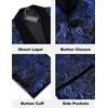 image:imageCOOFANDY Mens Floral Tuxedo Jacket Jacquard Suit Jacket Slim Fit Blazer for Wedding Prom DinnerType02blue