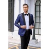 image:imageCOOFANDY Mens Floral Tuxedo Jacket Jacquard Suit Jacket Slim Fit Blazer for Wedding Prom DinnerType02blue