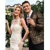 image:imageCOOFANDY Mens Floral Tuxedo Jacket Jacquard Suit Jacket Slim Fit Blazer for Wedding Prom DinnerType02gold