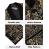 image:imageCOOFANDY Mens Floral Tuxedo Jacket Jacquard Suit Jacket Slim Fit Blazer for Wedding Prom DinnerType02gold