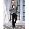 image:imageCOOFANDY Mens Floral Tuxedo Jacket Jacquard Suit Jacket Slim Fit Blazer for Wedding Prom DinnerType02silver