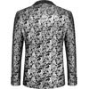 image:imageCOOFANDY Mens Floral Tuxedo Jacket Jacquard Suit Jacket Slim Fit Blazer for Wedding Prom DinnerType02silver