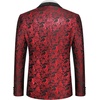 image:imageCOOFANDY Mens Floral Tuxedo Jacket Jacquard Suit Jacket Slim Fit Blazer for Wedding Prom DinnerType02wine Red