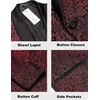image:imageCOOFANDY Mens Floral Tuxedo Jacket Jacquard Suit Jacket Slim Fit Blazer for Wedding Prom DinnerWine Red