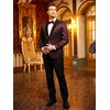 image:imageCOOFANDY Mens Floral Tuxedo Jacket Jacquard Suit Jacket Slim Fit Blazer for Wedding Prom DinnerWine Red