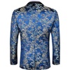 image:imageCOOFANDY Mens Floral Tuxedo Jacket Luxury Embroidered Stylish Suit Blazer Jacket for Wedding Party DinnerDark Blue
